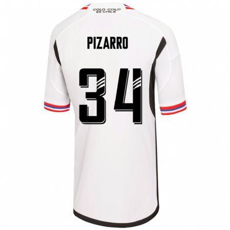 Kandiny Hombre Camiseta Vicente Pizarro #34 Blanco 1ª Equipación 2023/24 La Camisa Chile