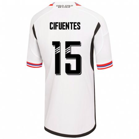 Kandiny Hombre Camiseta Anaís Cifuentes #15 Blanco 1ª Equipación 2023/24 La Camisa Chile