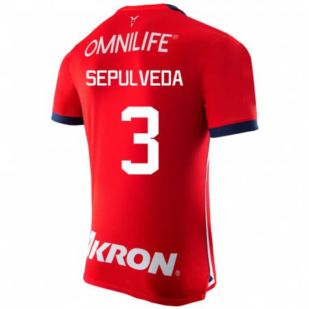 Kandiny Hombre Camiseta Gilberto Sepúlveda #3 Rojo 1ª Equipación 2023/24 La Camisa Chile