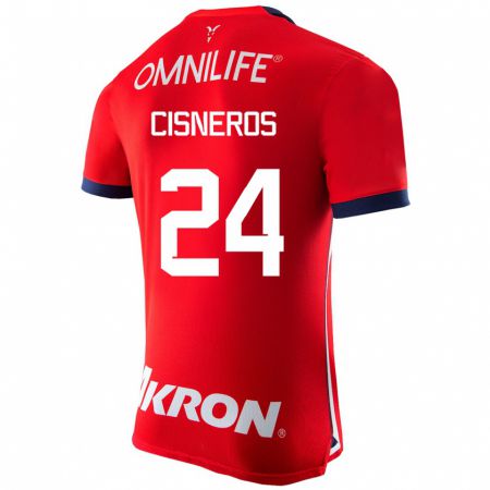 Kandiny Hombre Camiseta Carlos Cisneros #24 Rojo 1ª Equipación 2023/24 La Camisa Chile