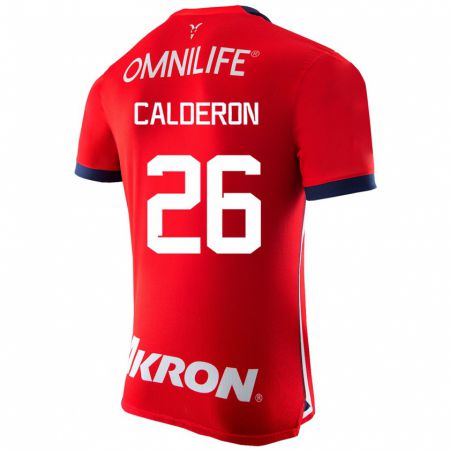 Kandiny Hombre Camiseta Cristian Calderón #26 Rojo 1ª Equipación 2023/24 La Camisa Chile