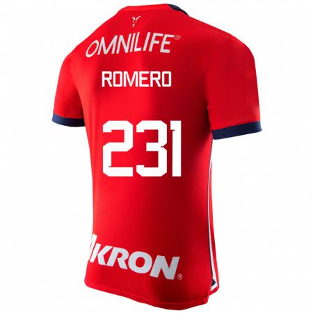 Kandiny Hombre Camiseta Ángel Romero #231 Rojo 1ª Equipación 2023/24 La Camisa Chile