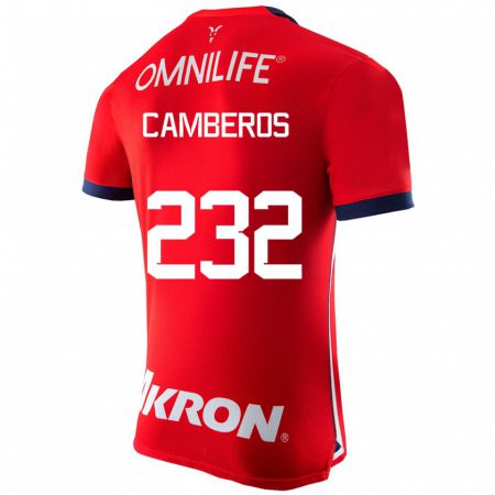 Kandiny Hombre Camiseta Hugo Camberos #232 Rojo 1ª Equipación 2023/24 La Camisa Chile