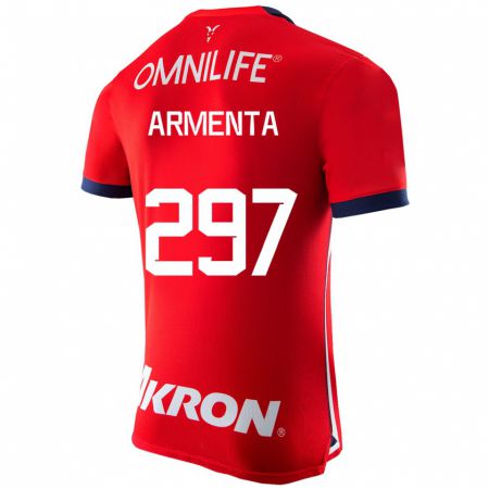 Kandiny Hombre Camiseta Deibith Armenta #297 Rojo 1ª Equipación 2023/24 La Camisa Chile