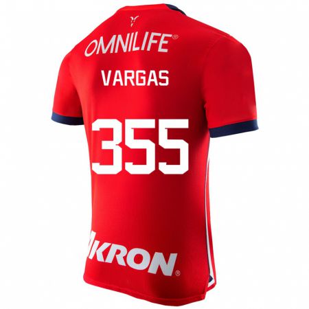Kandiny Hombre Camiseta Edgar Vargas #355 Rojo 1ª Equipación 2023/24 La Camisa Chile