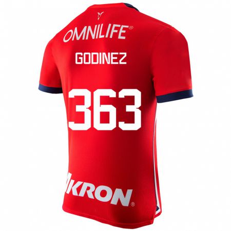 Kandiny Hombre Camiseta André Godinez #363 Rojo 1ª Equipación 2023/24 La Camisa Chile