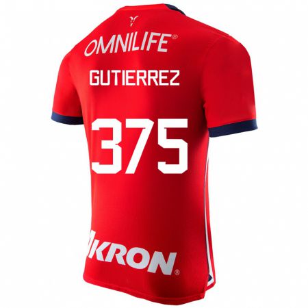 Kandiny Hombre Camiseta Gerson Gutiérrez #375 Rojo 1ª Equipación 2023/24 La Camisa Chile
