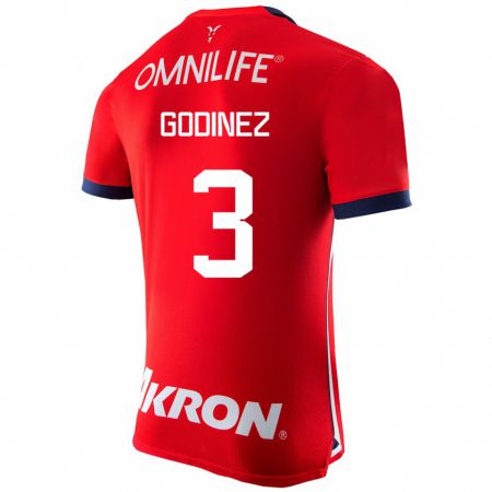 Kandiny Hombre Camiseta Damaris Godínez #3 Rojo 1ª Equipación 2023/24 La Camisa Chile