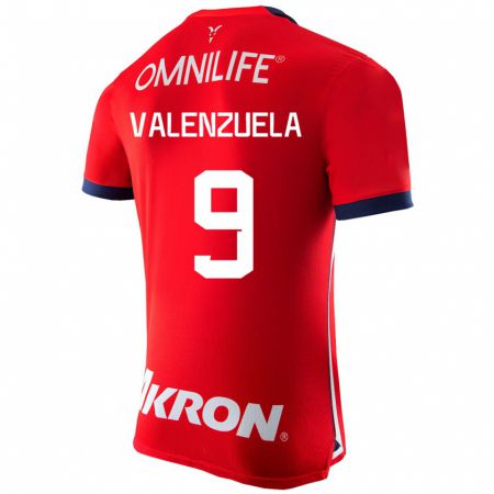 Kandiny Hombre Camiseta Gabriela Valenzuela #9 Rojo 1ª Equipación 2023/24 La Camisa Chile