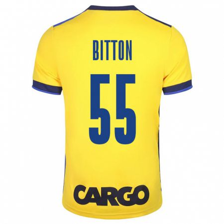 Kandiny Hombre Camiseta Nir Bitton #55 Amarillo 1ª Equipación 2023/24 La Camisa Chile