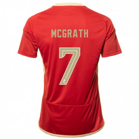 Kandiny Hombre Camiseta Jamie Mcgrath #7 Rojo 1ª Equipación 2023/24 La Camisa Chile