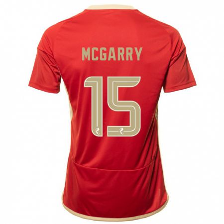 Kandiny Hombre Camiseta James Mcgarry #15 Rojo 1ª Equipación 2023/24 La Camisa Chile