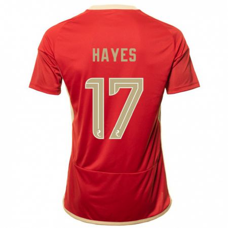 Kandiny Hombre Camiseta Jonny Hayes #17 Rojo 1ª Equipación 2023/24 La Camisa Chile