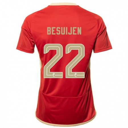 Kandiny Hombre Camiseta Vicente Besuijen #22 Rojo 1ª Equipación 2023/24 La Camisa Chile