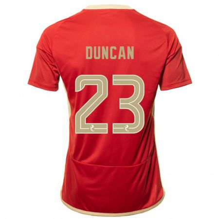Kandiny Hombre Camiseta Ryan Duncan #23 Rojo 1ª Equipación 2023/24 La Camisa Chile