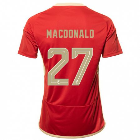 Kandiny Hombre Camiseta Angus Macdonald #27 Rojo 1ª Equipación 2023/24 La Camisa Chile