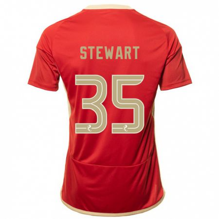 Kandiny Hombre Camiseta Alfie Stewart #35 Rojo 1ª Equipación 2023/24 La Camisa Chile