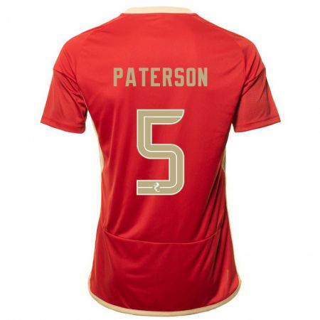 Kandiny Hombre Camiseta Donna Paterson #5 Rojo 1ª Equipación 2023/24 La Camisa Chile