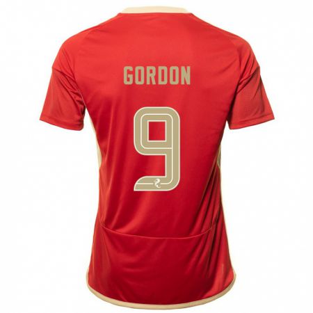 Kandiny Hombre Camiseta Lauren Gordon #9 Rojo 1ª Equipación 2023/24 La Camisa Chile