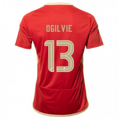 Kandiny Hombre Camiseta Francesca Ogilvie #13 Rojo 1ª Equipación 2023/24 La Camisa Chile