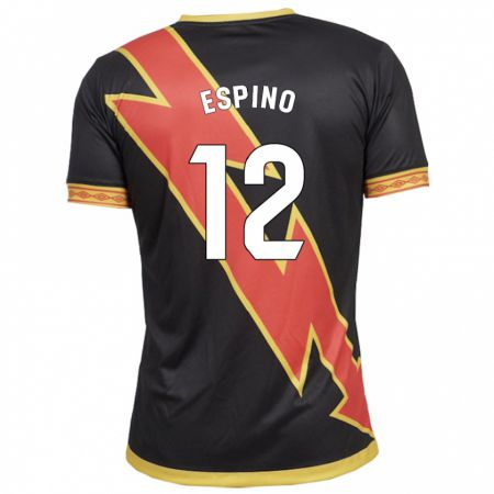 Kandiny Hombre Camiseta Alfonso Espino #12 Negro 2ª Equipación 2023/24 La Camisa Chile