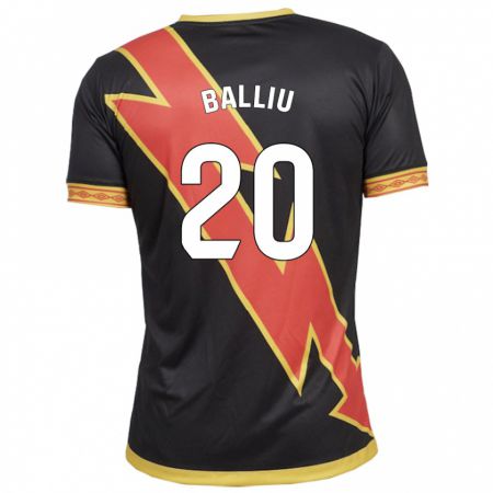 Kandiny Hombre Camiseta Iván Balliu #20 Negro 2ª Equipación 2023/24 La Camisa Chile