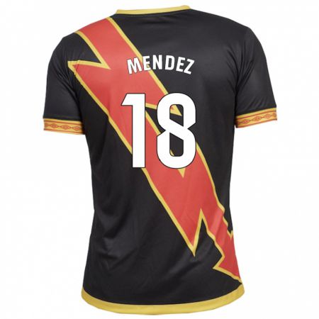 Kandiny Hombre Camiseta Diego Méndez #18 Negro 2ª Equipación 2023/24 La Camisa Chile