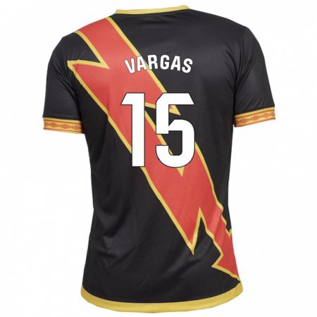 Kandiny Hombre Camiseta Rosario Vargas Sarasqueta #15 Negro 2ª Equipación 2023/24 La Camisa Chile