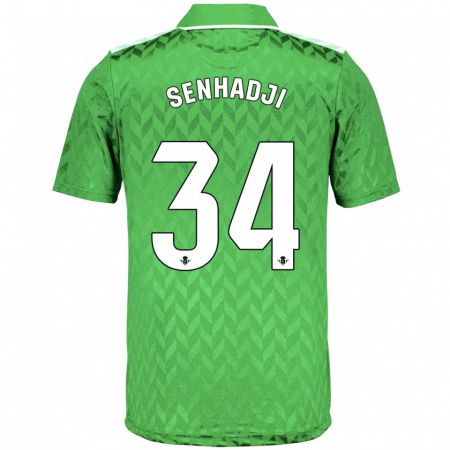 Kandiny Hombre Camiseta Yanis Senhadji #34 Verde 2ª Equipación 2023/24 La Camisa Chile