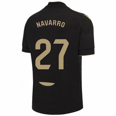Kandiny Hombre Camiseta Robert Navarro #27 Negro 2ª Equipación 2023/24 La Camisa Chile