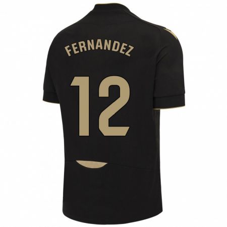 Kandiny Hombre Camiseta Sandra Fernández León #12 Negro 2ª Equipación 2023/24 La Camisa Chile