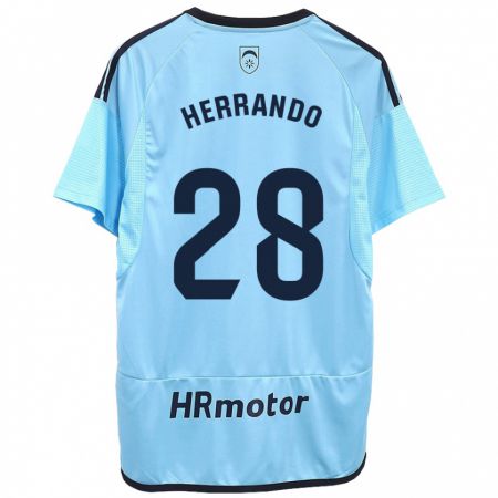 Kandiny Hombre Camiseta Jorge Herrando #28 Azul 2ª Equipación 2023/24 La Camisa Chile