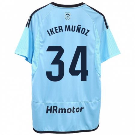 Kandiny Hombre Camiseta Iker Muñoz #34 Azul 2ª Equipación 2023/24 La Camisa Chile