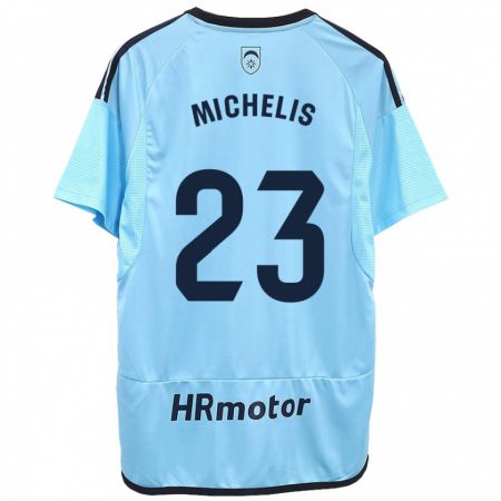Kandiny Hombre Camiseta Nikolaos Michelis #23 Azul 2ª Equipación 2023/24 La Camisa Chile