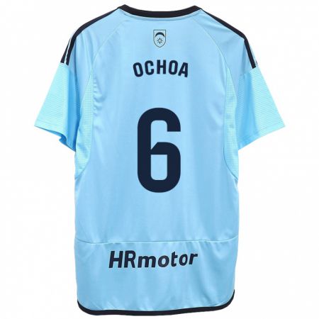 Kandiny Hombre Camiseta Celia Ochoa Ibañez #6 Azul 2ª Equipación 2023/24 La Camisa Chile