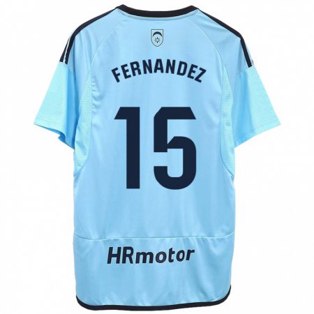 Kandiny Hombre Camiseta Leyre Fernández Sánchez #15 Azul 2ª Equipación 2023/24 La Camisa Chile