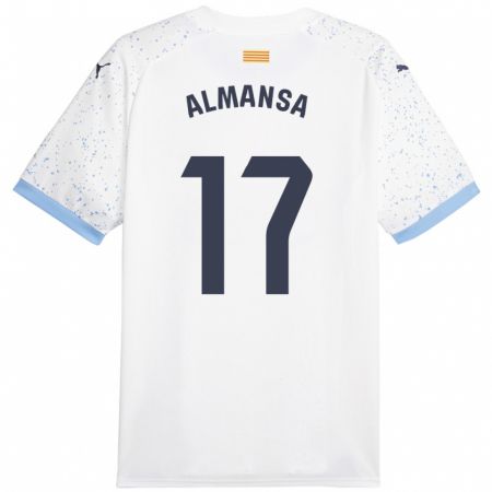Kandiny Hombre Camiseta Alex Almansa #17 Blanco 2ª Equipación 2023/24 La Camisa Chile