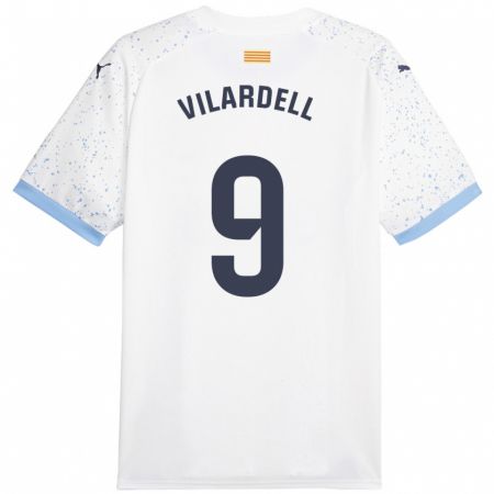 Kandiny Hombre Camiseta Júlia Vilardell #9 Blanco 2ª Equipación 2023/24 La Camisa Chile