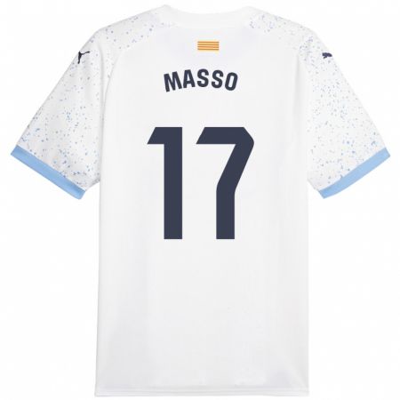 Kandiny Hombre Camiseta Ainoa Massó #17 Blanco 2ª Equipación 2023/24 La Camisa Chile
