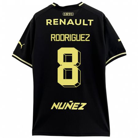 Kandiny Hombre Camiseta Sebastián Rodríguez #8 Negro 2ª Equipación 2023/24 La Camisa Chile