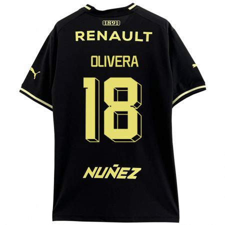 Kandiny Hombre Camiseta Maximiliano Olivera #18 Negro 2ª Equipación 2023/24 La Camisa Chile