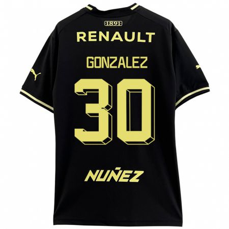 Kandiny Hombre Camiseta Ángel González #30 Negro 2ª Equipación 2023/24 La Camisa Chile