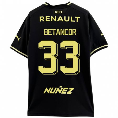 Kandiny Hombre Camiseta Bruno Betancor #33 Negro 2ª Equipación 2023/24 La Camisa Chile