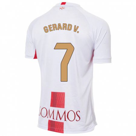Kandiny Hombre Camiseta Gerard Valentín #7 Blanco 2ª Equipación 2023/24 La Camisa Chile