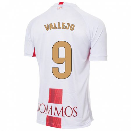 Kandiny Hombre Camiseta Hugo Vallejo #9 Blanco 2ª Equipación 2023/24 La Camisa Chile