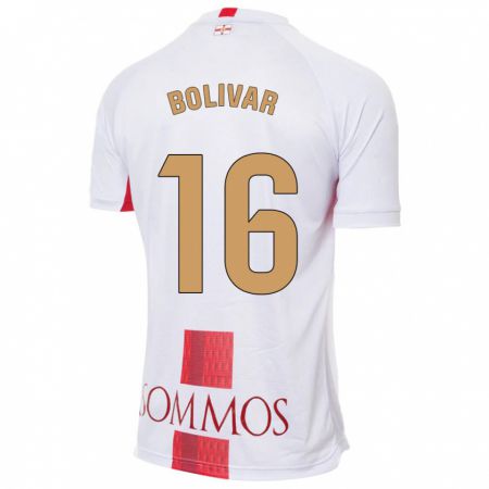 Kandiny Hombre Camiseta Jovanny Bolívar #16 Blanco 2ª Equipación 2023/24 La Camisa Chile