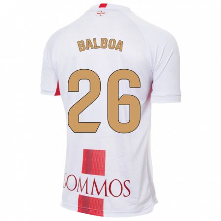 Kandiny Hombre Camiseta Álex Balboa #26 Blanco 2ª Equipación 2023/24 La Camisa Chile