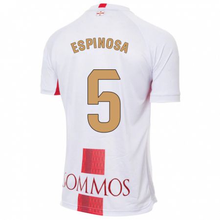 Kandiny Hombre Camiseta Diego Espinosa #5 Blanco 2ª Equipación 2023/24 La Camisa Chile