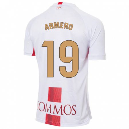 Kandiny Hombre Camiseta Sergi Armero #19 Blanco 2ª Equipación 2023/24 La Camisa Chile