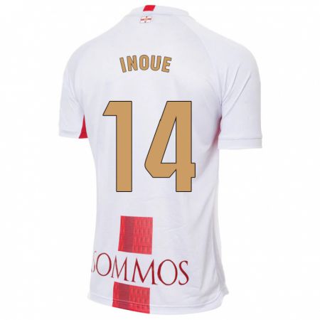 Kandiny Hombre Camiseta Moe Inoue #14 Blanco 2ª Equipación 2023/24 La Camisa Chile